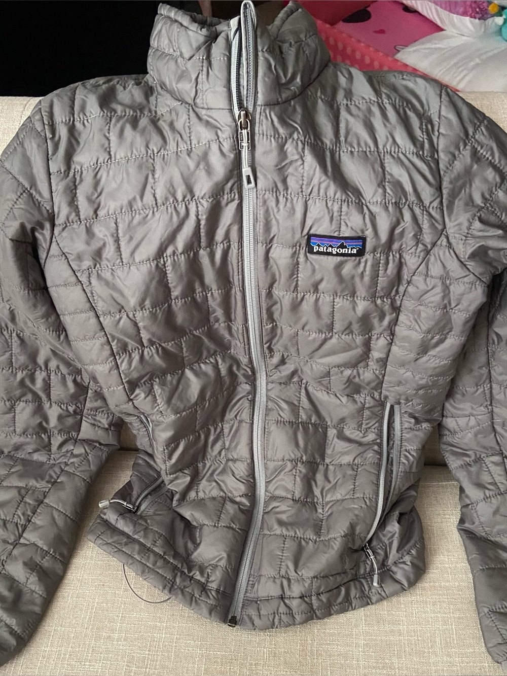 Patagonia Women's Quilted Jacket in Light Gray